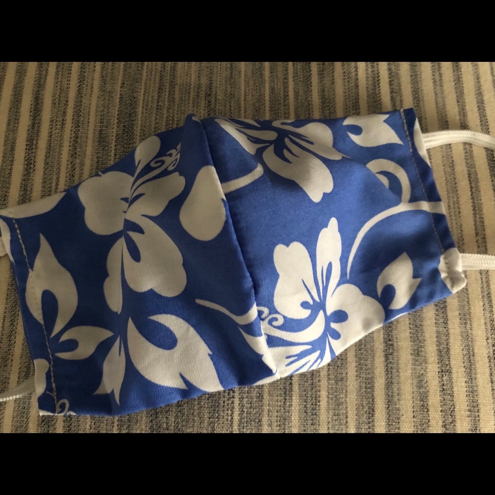 Toddler Hawaiian blue face mask